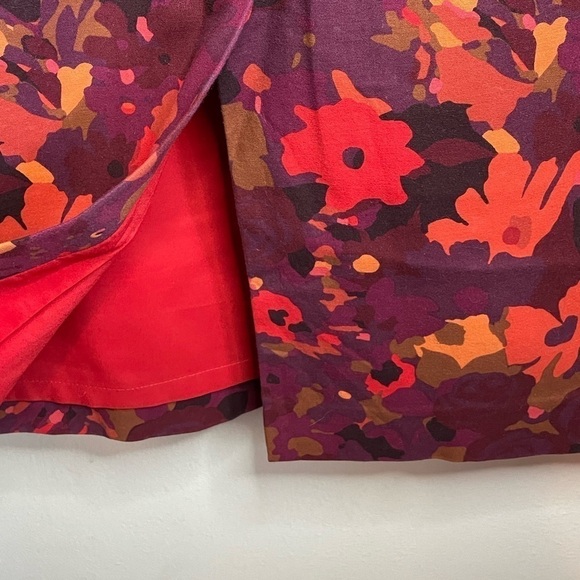 Ann Taylor Loft Multicolor Burgundy Pink Floral Straight Pencil Skirt tall - Picture 11 of 13